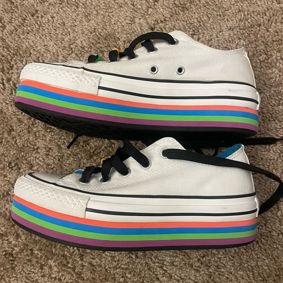 Converse rainbow platform shoes Clearance